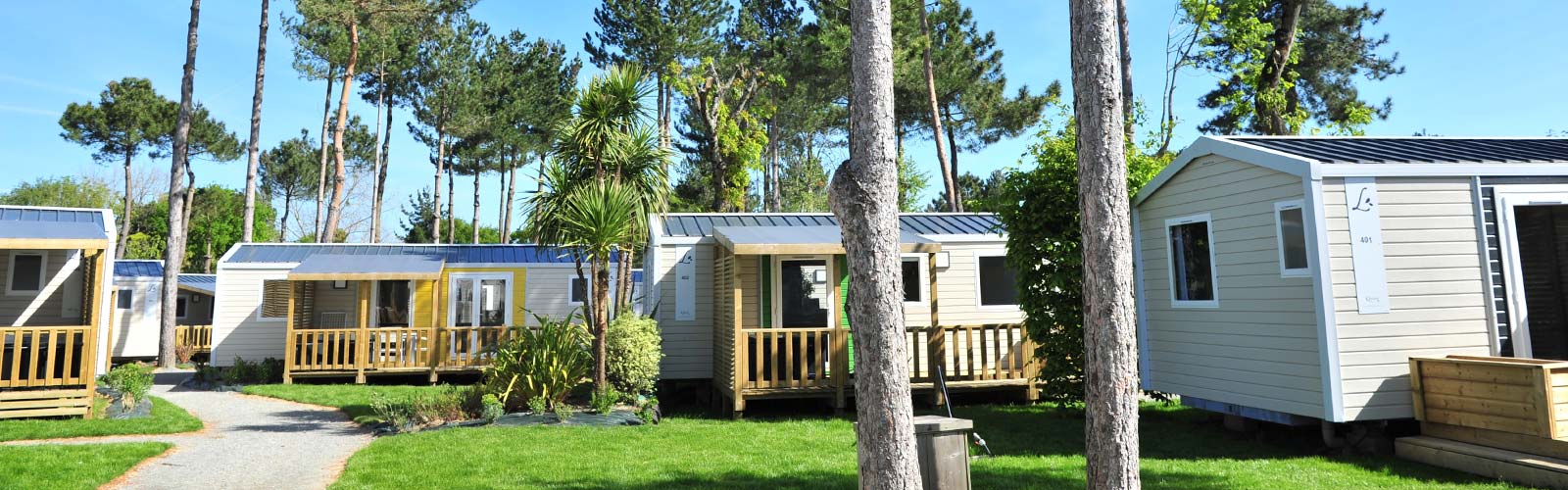 Luxury and comfort mobile homes at Le Fief campsite in Loire-Atlantique