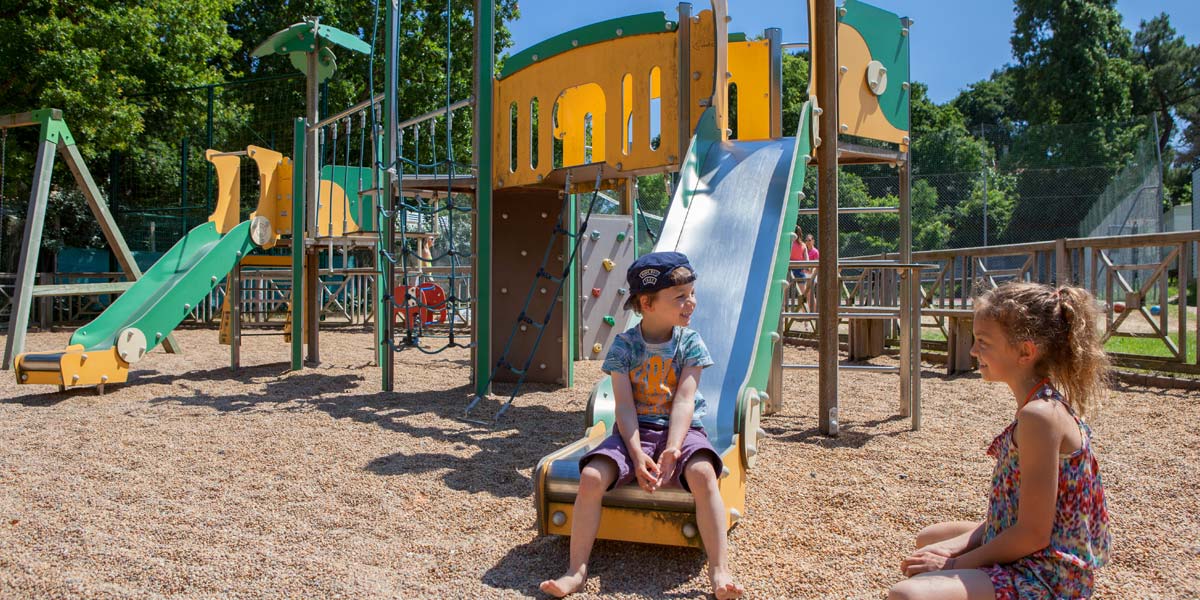 Slide and play structure for children at Le Fief campsite in Loire-Atlantique