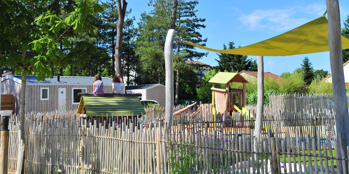 The children's playground at Le Fief campsite in southern Brittany