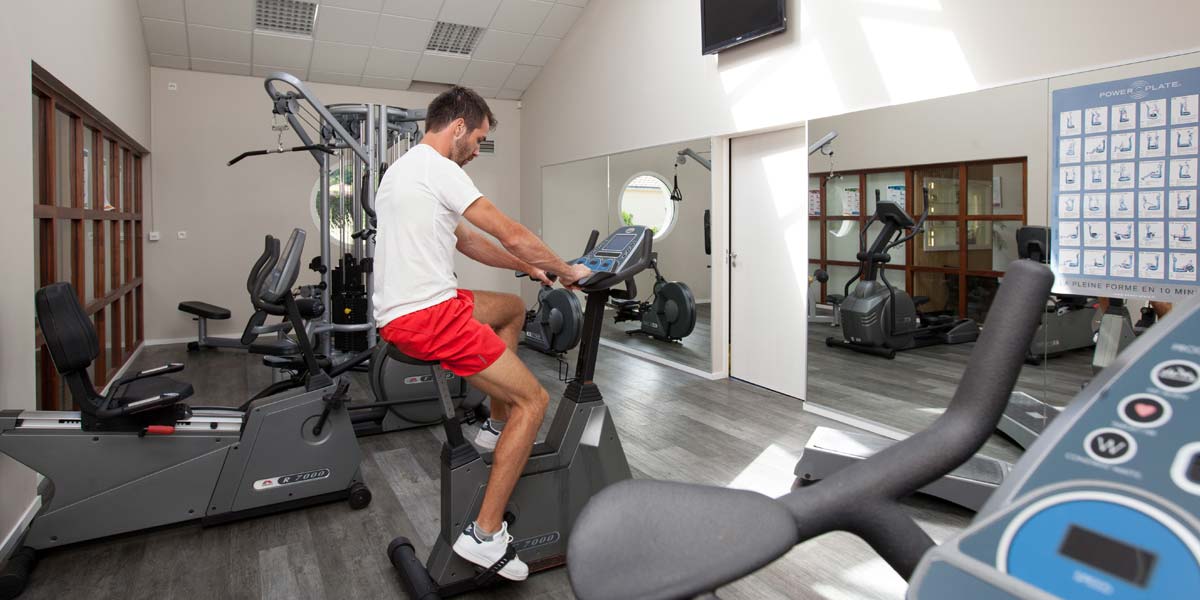 Fitness en cardio in de spa van camping Le Fief in Saint-Brevin in Zuid-Bretagne