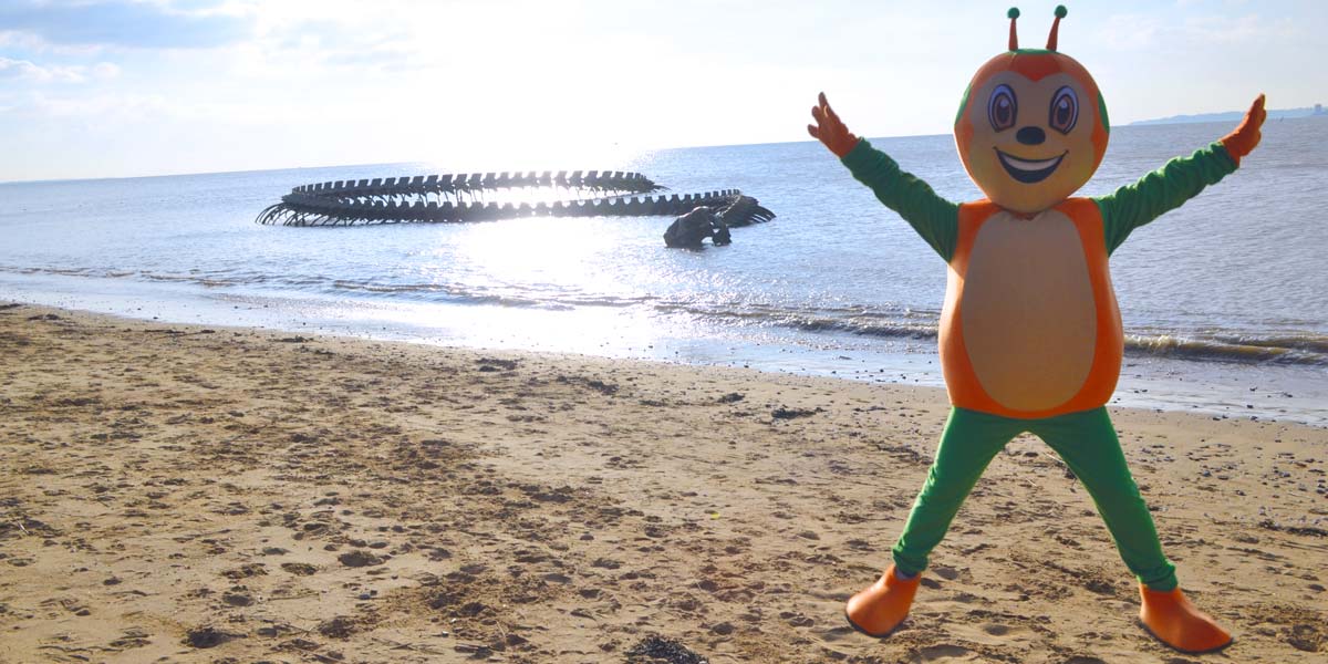 Das Maskottchen des Campingplatzes Le Fief am Strand von Saint-Brevin