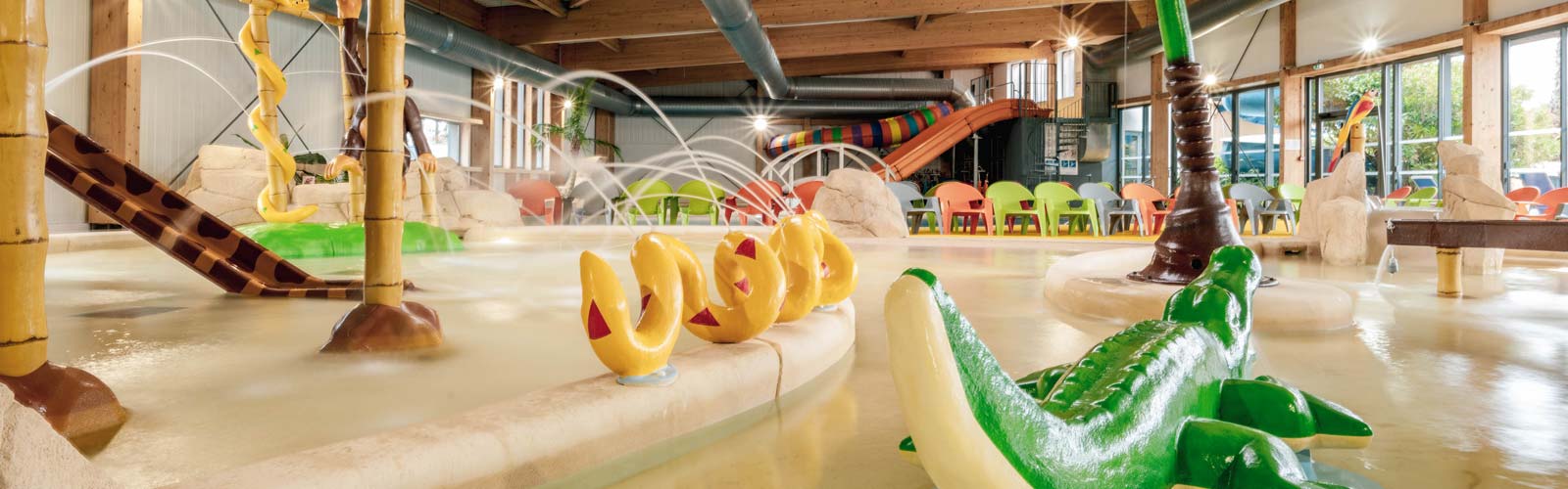 Indoor water park at Le Fief campsite in Saint-Brevin