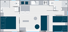 Plattegrond van de Sunêlia Luxe Taos 4 op camping Le Fief in Loire-Atlantique