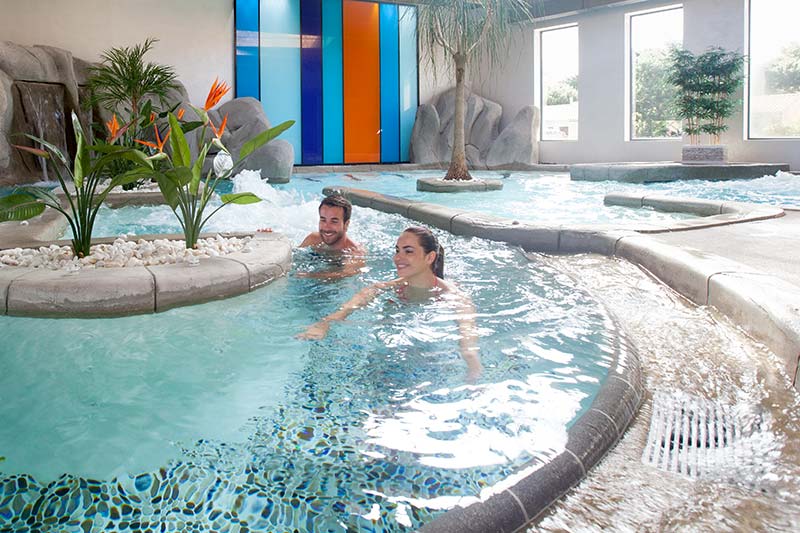 Aquadetent pool at the spa of Le Fief campsite in Saint-Brevin in southern Brittany